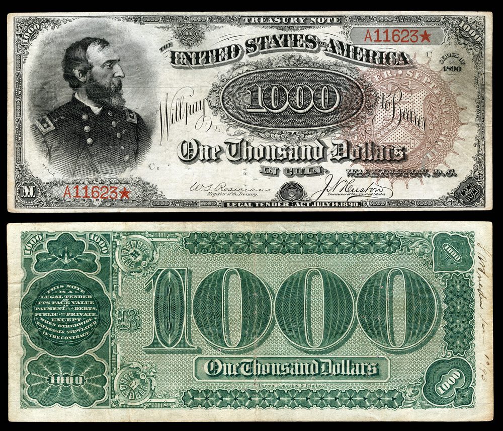 1890 $1000 Treasury Note Grand Watermelon Fr.379a — Boyd-Carter-Anderson