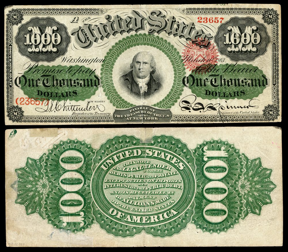1863 1863 $1000 Legal Tender Note (Fr.186d)