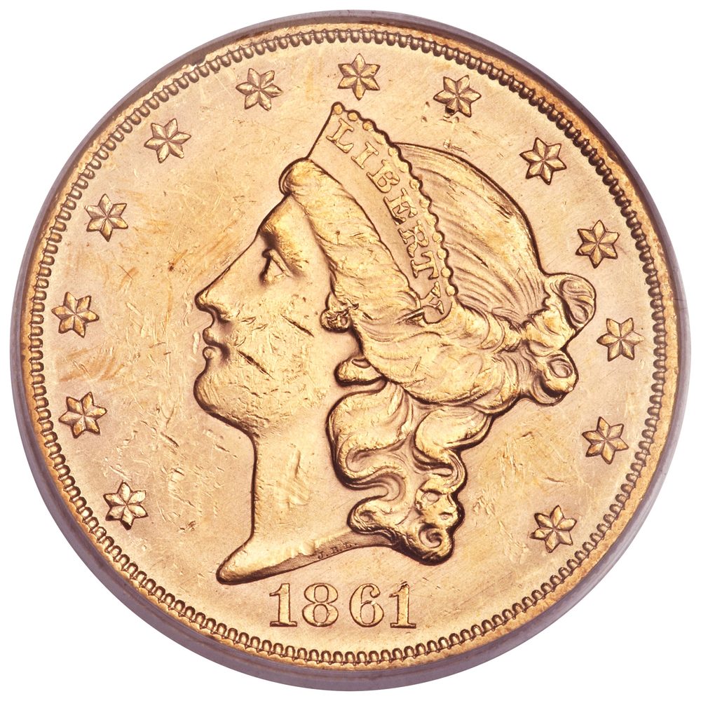 1861 1861 Paquet Liberty Head Double Eagle